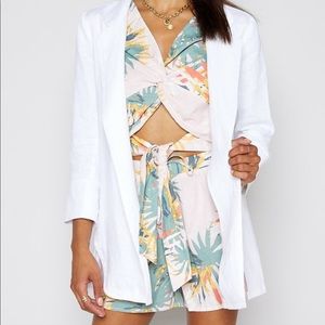 Sadie and Sage White Linen Blazer Jacket